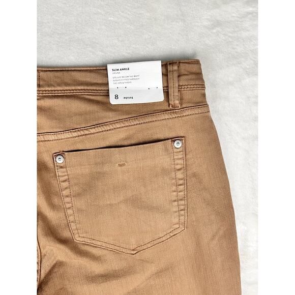 NWT J.Jill Sz 8P Denim Vicuna Tan Authentic Fit Cotton Slim Ankle Jeans - Picture 8 of 9